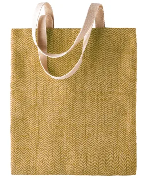 100 natural yarn dyed jute bag | Natural/Military Green