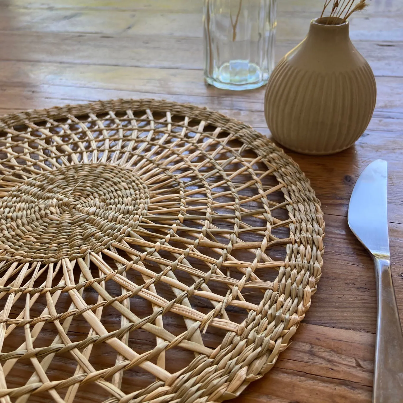 4 x Natural Woven Seagrass Placemat