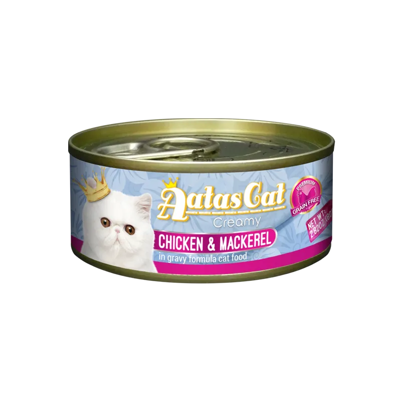 Aatas Cat Creamy Chicken & Mackerel in Gravy 80g