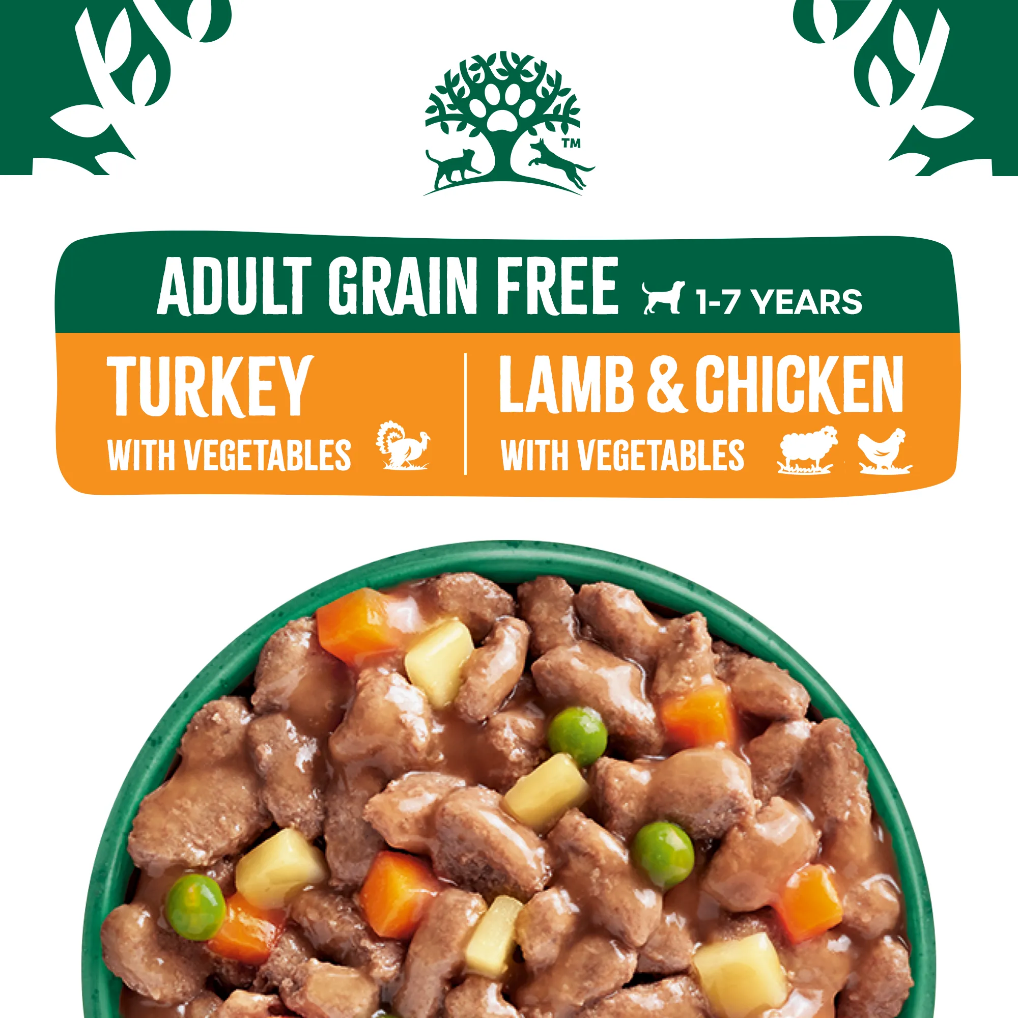 Adult Turkey & Lamb & Chicken in Gravy Grain Free Wet Dog Food Pouches