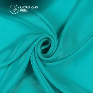 Aqua Blue Plain Pure Natural Crepe Fabric