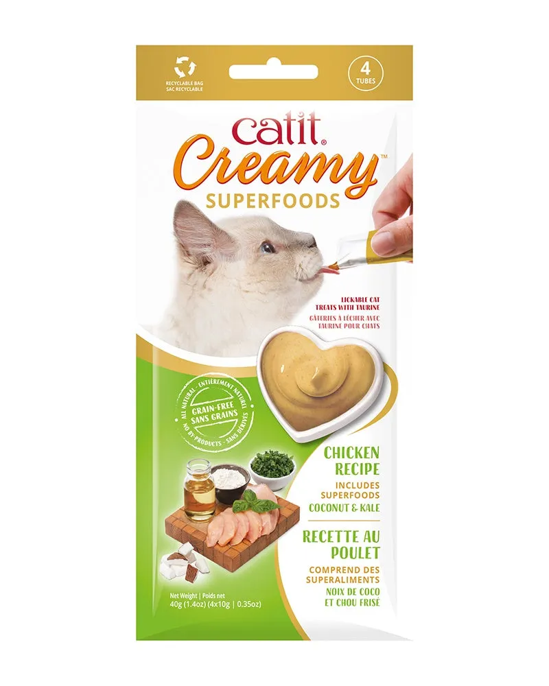 Catit Creamy Superfoods Chicken & Coconut  Cat Treats - 4 Pack