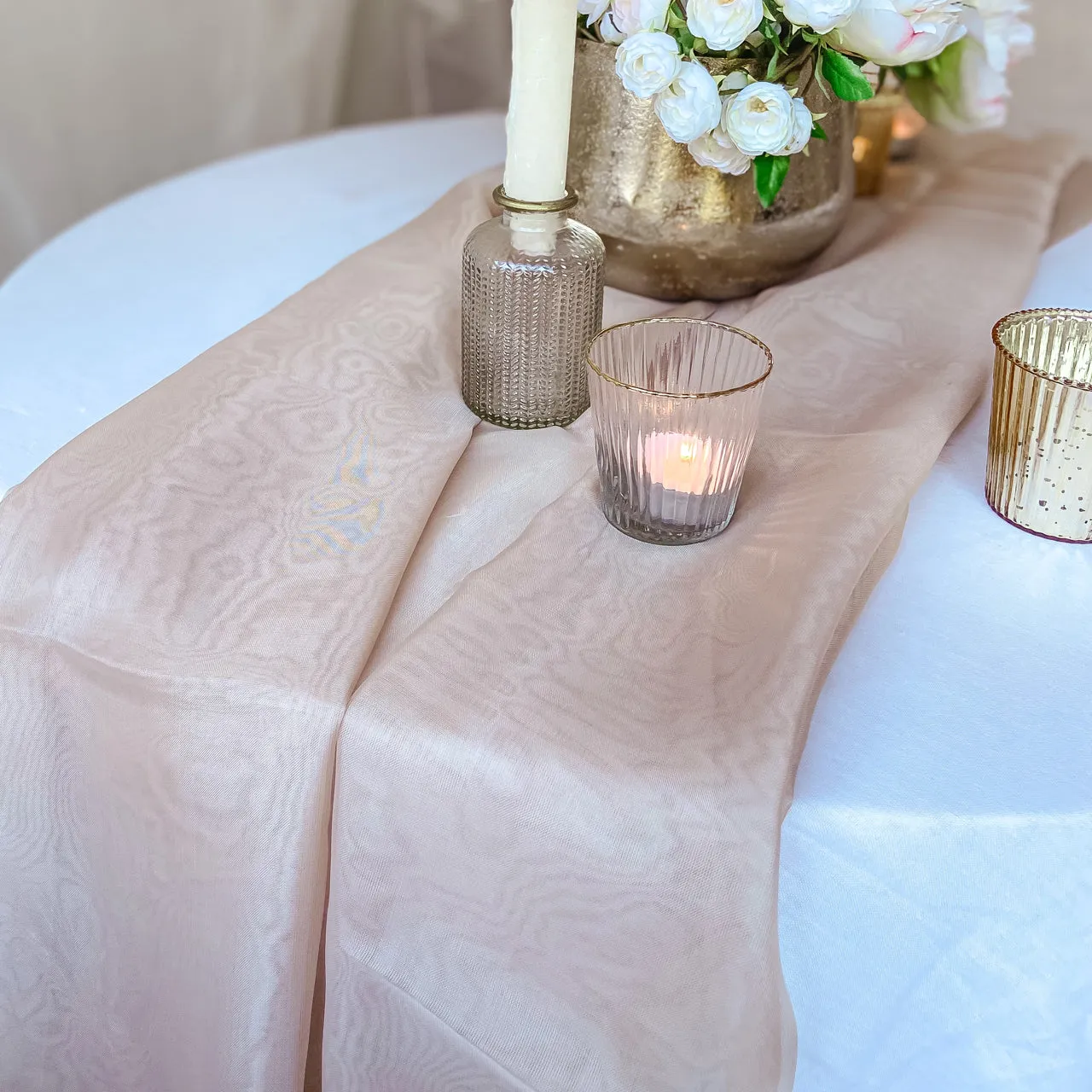 Champagne Wedding Draping Fabric 6m x 2.5m - Wedding Ceremony Backdrop or Table Runner