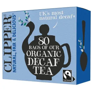 Clipper Tea Organic Fairtrade Decaf Tea - 80 Unbleached Teabags