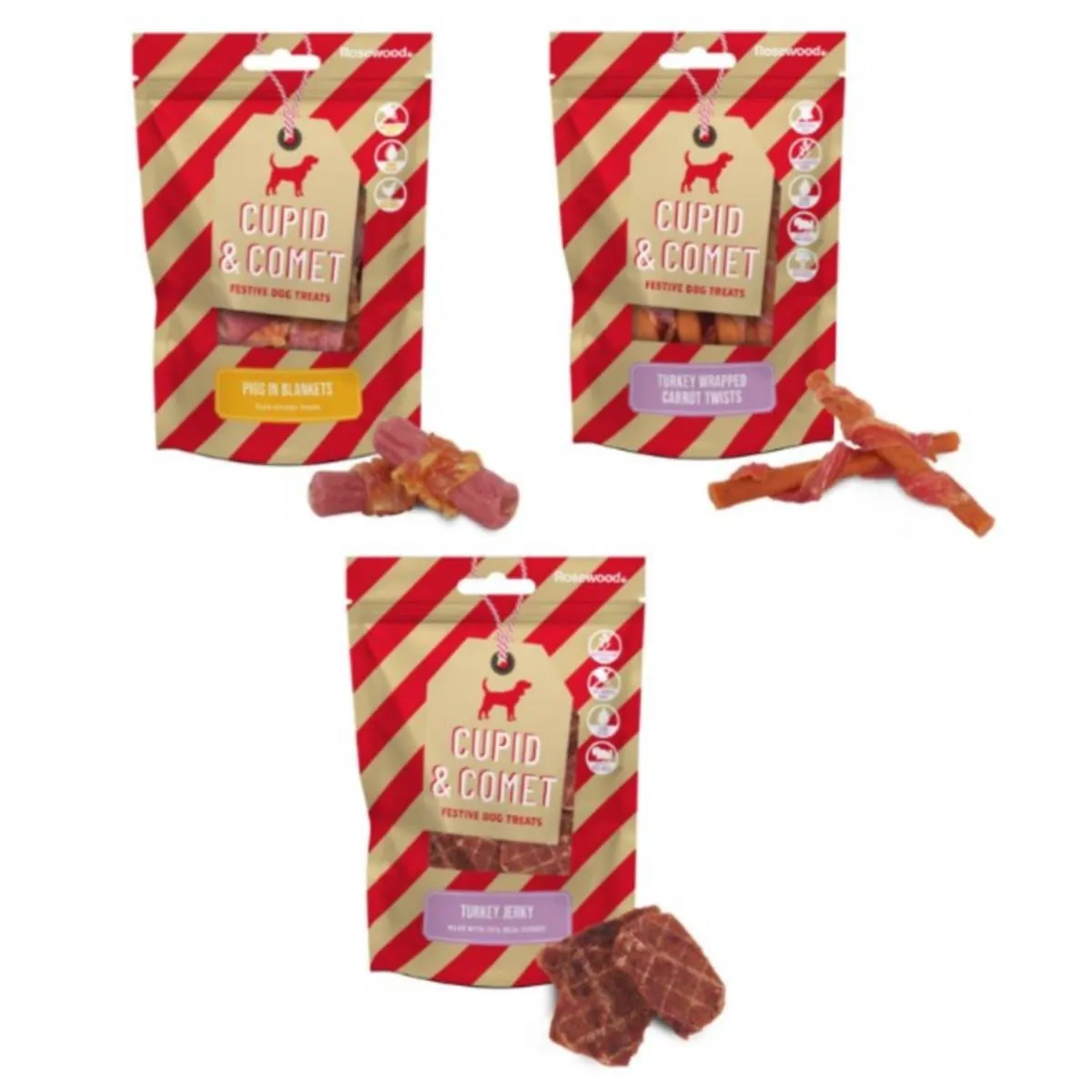 Cupid & Comet | Christmas Dog Treats | Letterbox Dog Treat Gift Pack