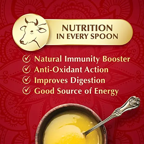 Dabur 100% Pure Daanedaar Cow Ghee with Rich Aroma | Naturally improves digestion and boosts immunity -1L