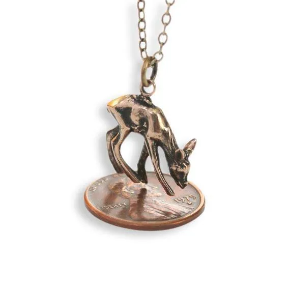 Deer Fawn Pendant Necklace