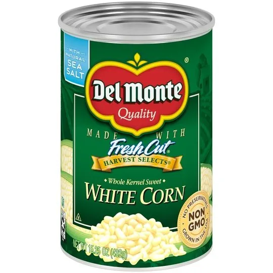 Del Monte Sweet White Whole Kernel Corn, 15.25 oz Can