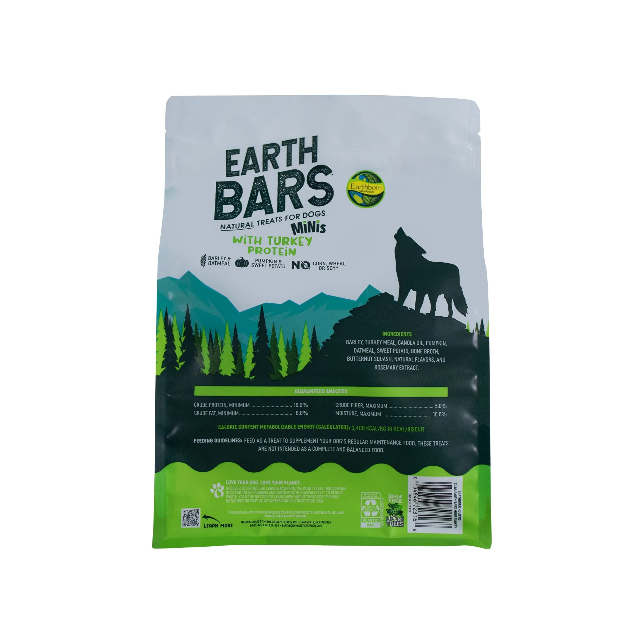 Earthborn Holistic Earthbars Turkey Mini Crunchy Dog Treats