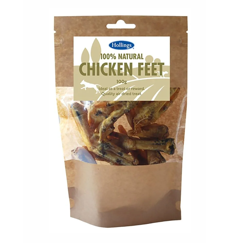 Hollings 100g Natural Chicken Feet Dog Treats