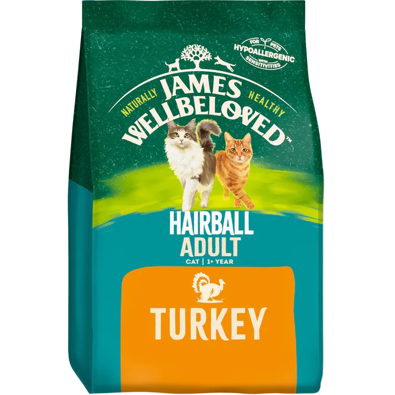 James Wellbeloved Turkey & Rice Cat Food Hairball