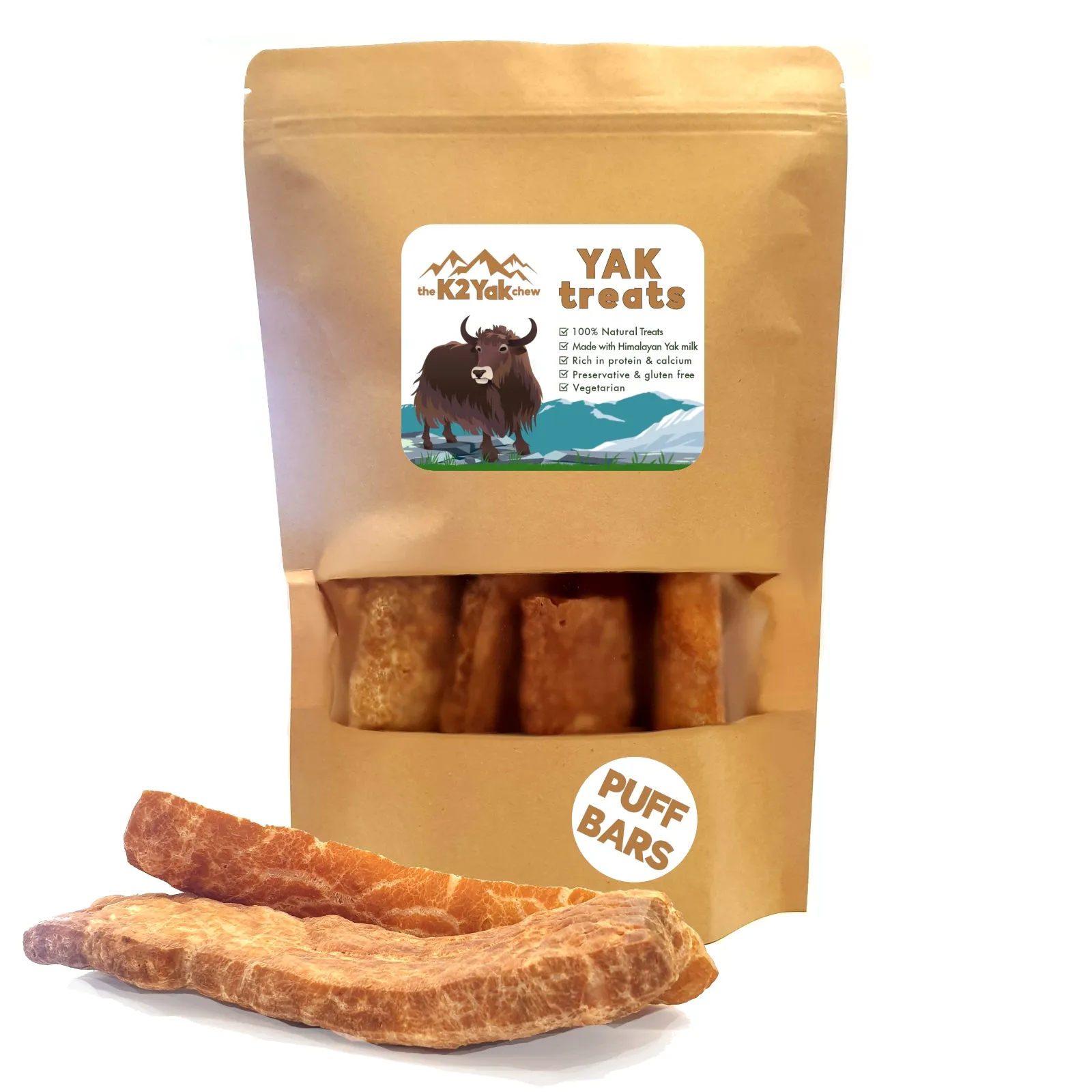 K2 Yak Treats Puff Bars 100% Natural Dog Treats 200g