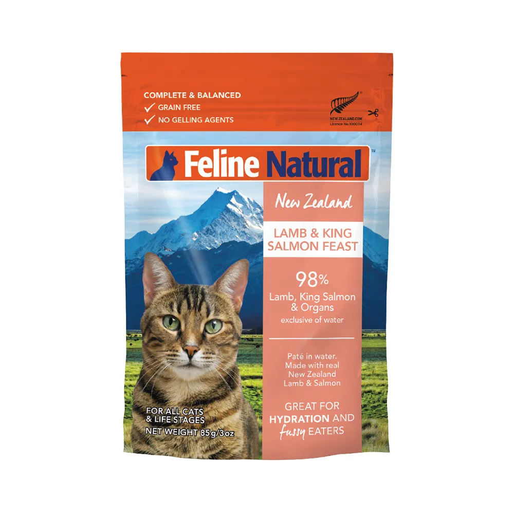 K9 Feline Natural Pouch Lamb & King Salmon Feast Pate in Water 85g