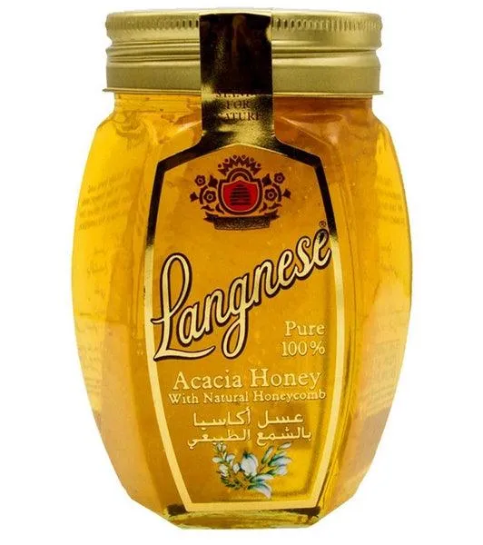 LANGNESE ACACIA HONEY WITH NATURAL HONEYCOMB 500G