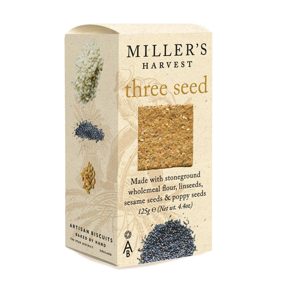 Miller's Harvest Three Seed Crackers 125g