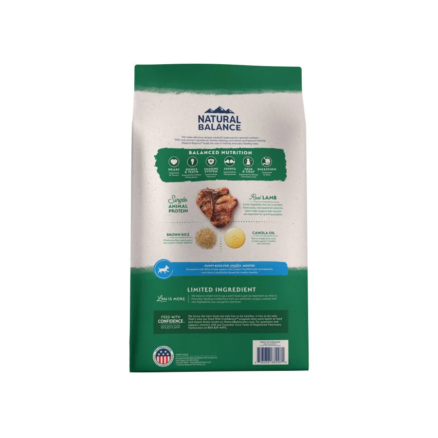 Natural Balance Pet Foods Limited Ingredient Puppy Dry Dog Food Lamb & Brown Rice 4 lb