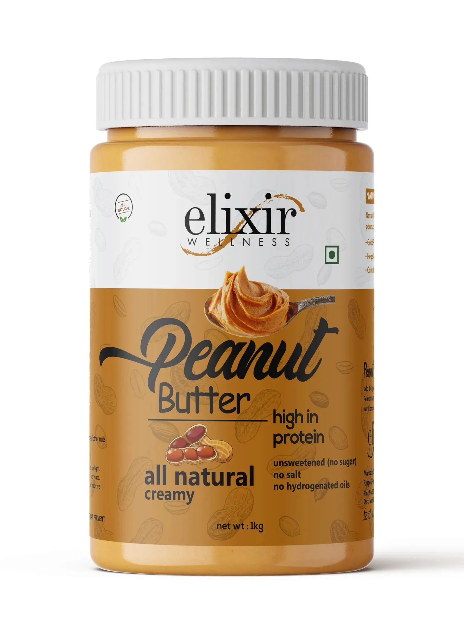 Natural Peanut Butter - Unsweetened - 30gm Protein