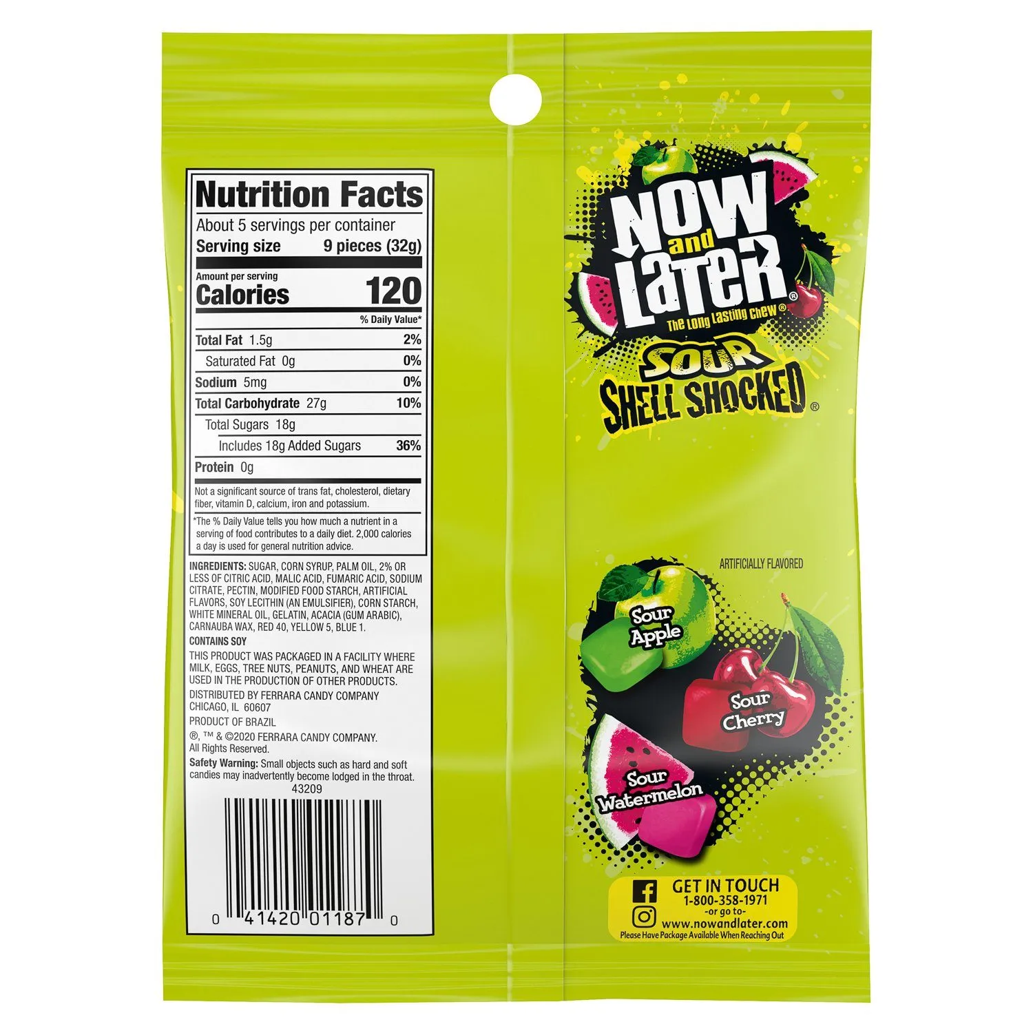 Now & Later Shell Shocked Fruit Chewy Bites Candy