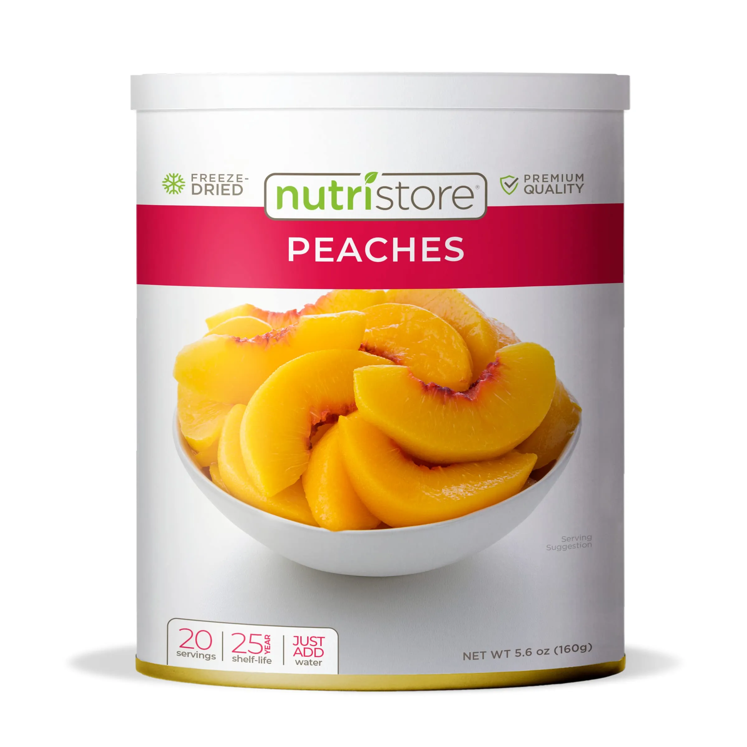 Nutristore Natural Freeze-Dried Peaches - 20 Servings #10 Can