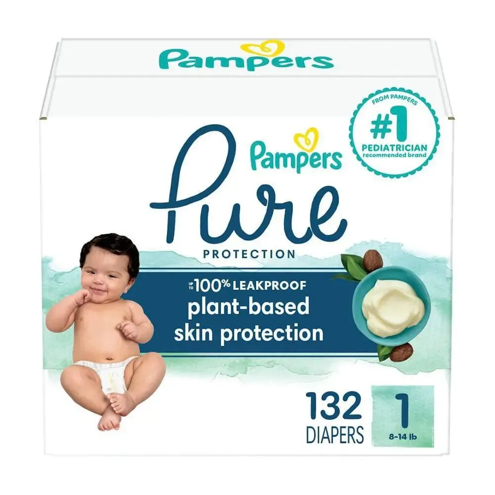 Pampers Pure Protection Diapers Enormous Pack - Size 1 - 132ct