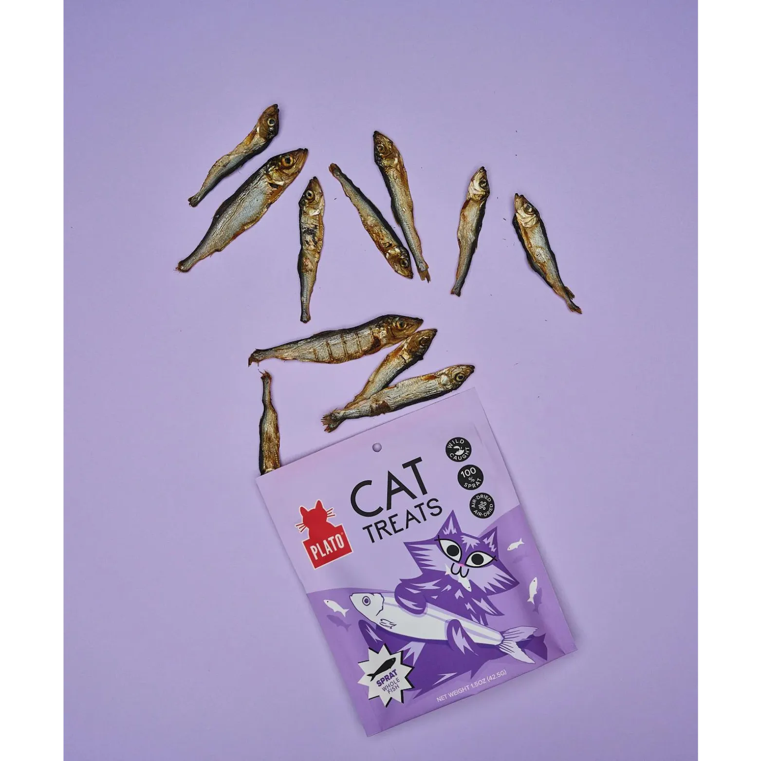 Plato Grain-Free Air Dried Baltic Sprat Cat Treats 2.5 oz