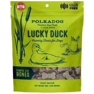 Polka Dog Lucky Duck Bone Shaped Dog Treats 8oz