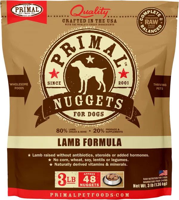 Primal Raw Frozen Lamb Formula For Dogs