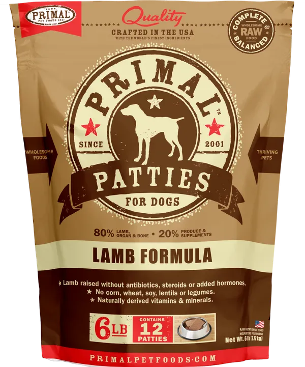 Primal Raw Frozen Lamb Formula For Dogs