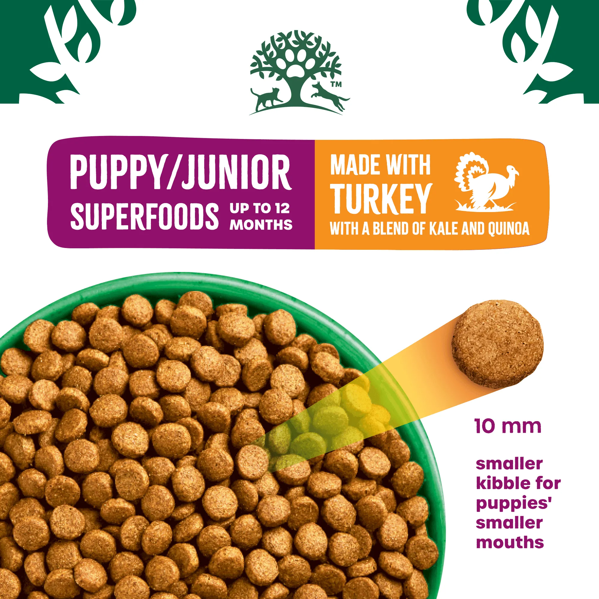 Puppy/Junior Turkey with Kale & Quinoa Dry Dog Superfoods