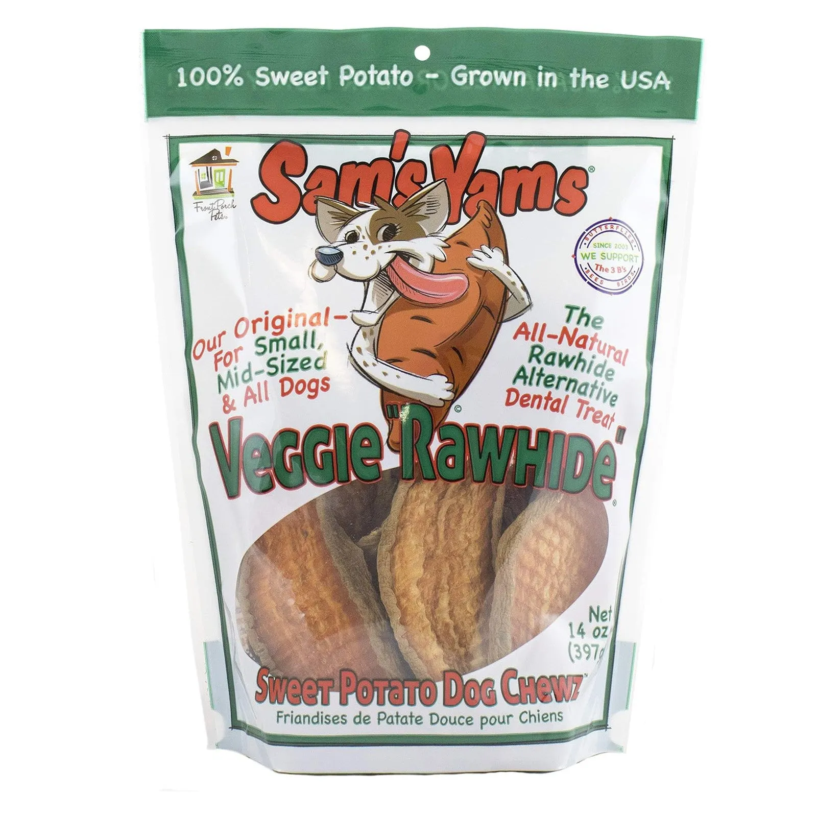 Sam's Yams - Sweet Potato - Dog Chew - Vegetarian Treat - USA