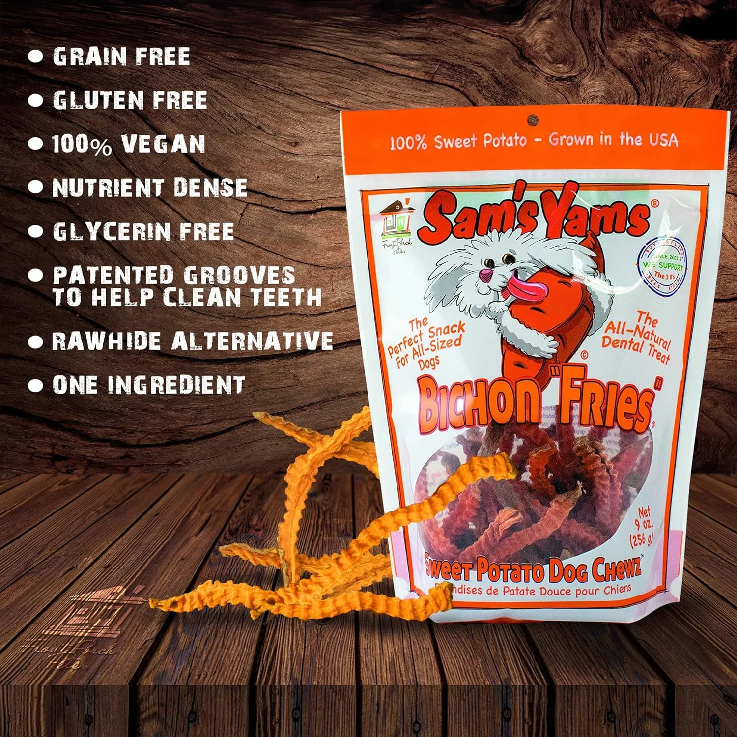 Sam's Yams - Sweet Potato - Dog Chew - Vegetarian Treat - USA