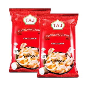 Taj Cassava Chips Chilli Lemon (Pack of 2) 200g