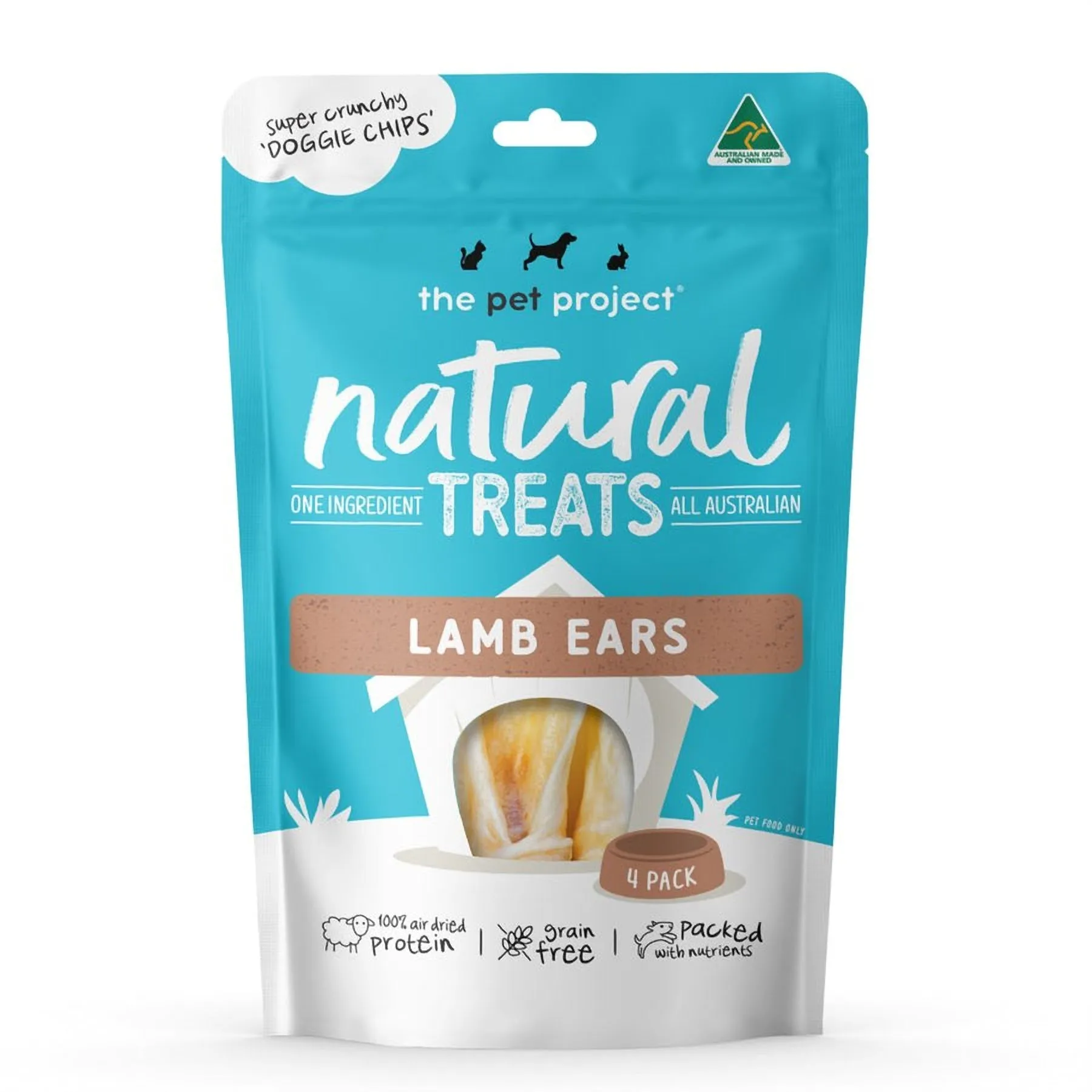 The Pet Project Dog Treat Lamb Ears 4 Pack