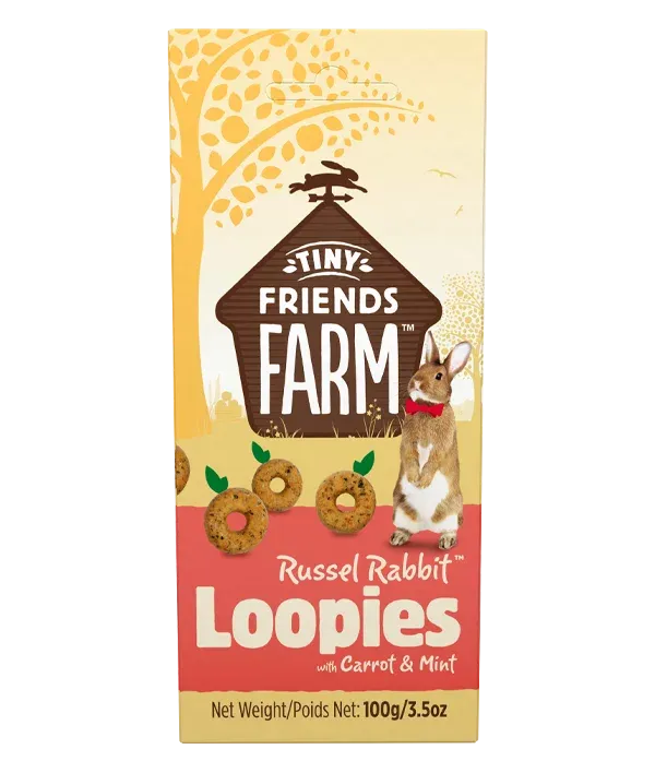 Tiny Friends Farm Supreme Russel Rabbit Loopies Treats 8 x 100g