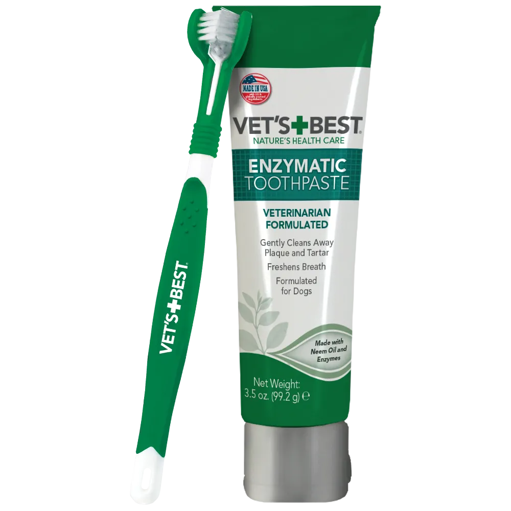 Vet's Best Dental Care Kit with Toothbrush and Gel 3.5oz