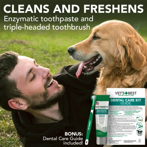 Vet's Best Dental Care Kit with Toothbrush and Gel 3.5oz