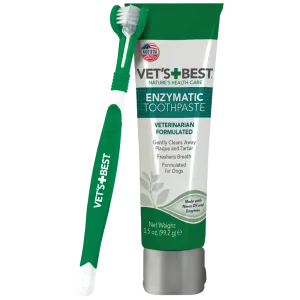 Vet's Best Dental Care Kit with Toothbrush and Gel 3.5oz