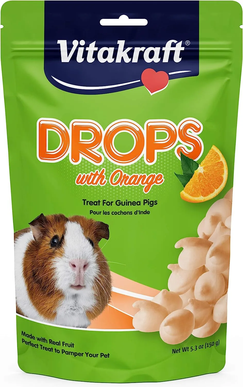 Vitakraft Guinea Pig Orange Drops Treat 150g