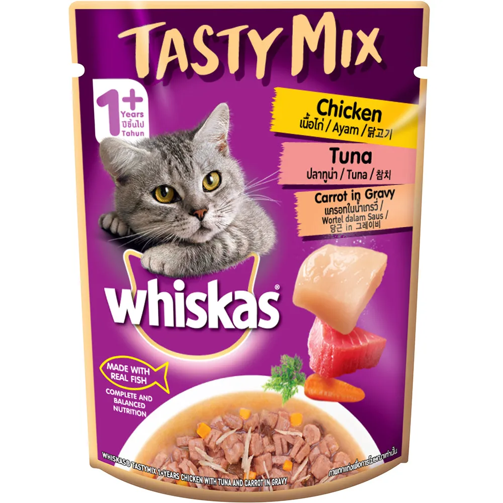 Whiskas Tasty Mix Chicken & Tuna with Carrot in Gravy 70g