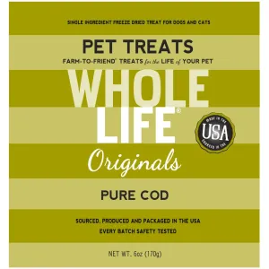 Whole Life Originals Freeze Dried Cod Cat & Dog Treats 6oz