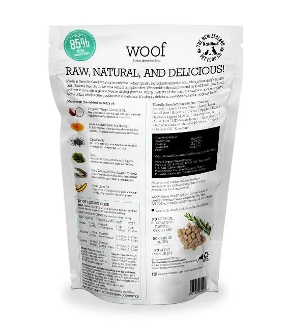 Woof Freeze Dried Raw Chicken Dog Food