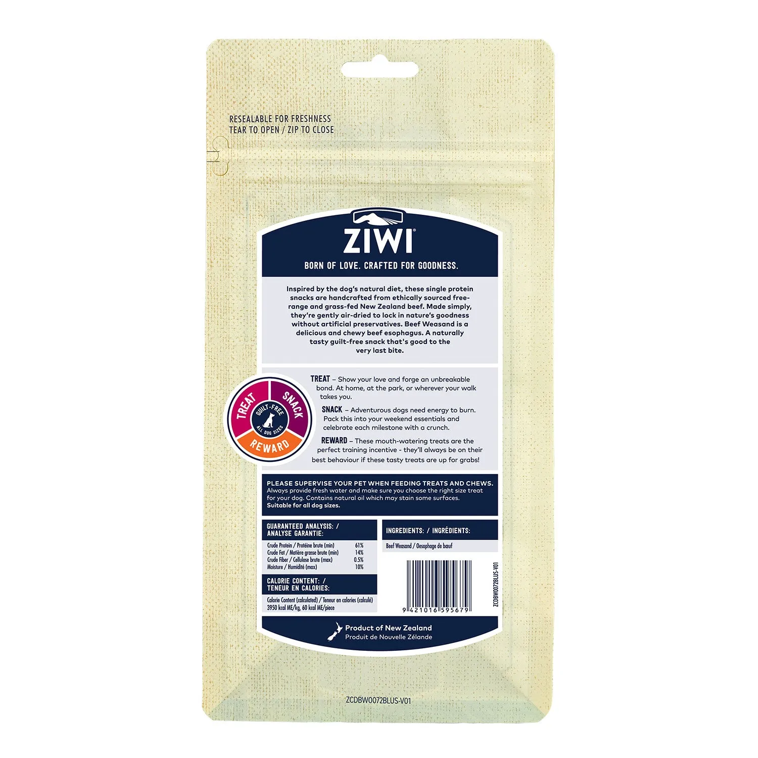 ZIWI Peak Oral Health Treats Beef Weasand Dog Treat